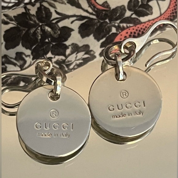 Gucci namesake trademark logo sterling silver earrings - Picture 1 of 6
